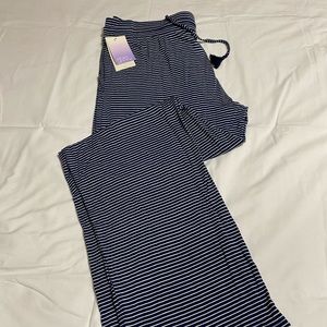 NWT Navy and White Stripped Pajama Pants, L